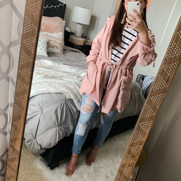 SHEIN Jackets & Blazers - NWOT LIGHT PINK HOODED JACKET